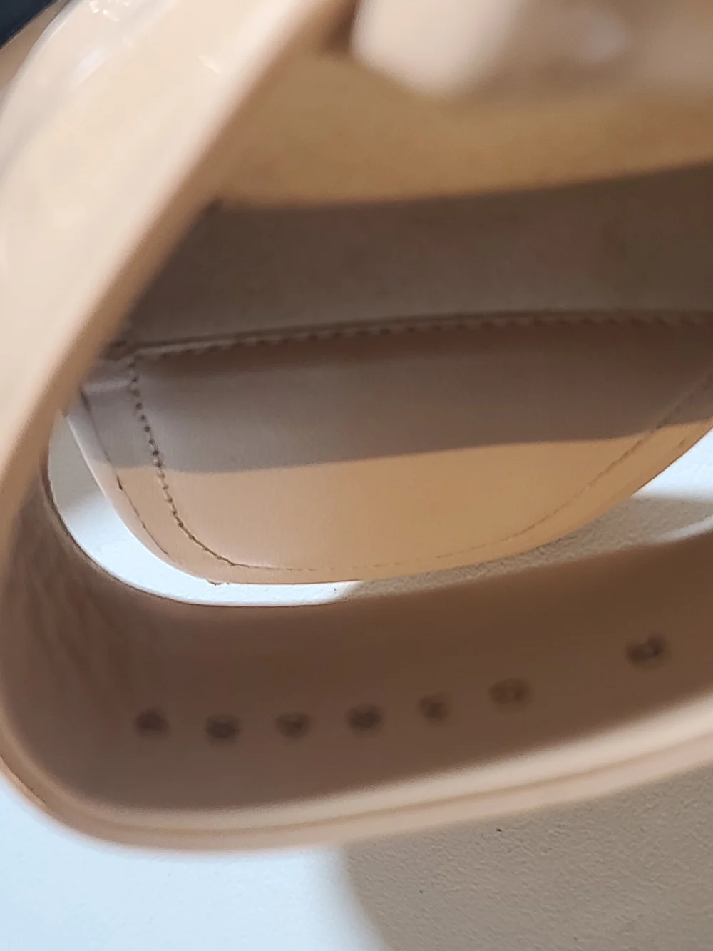 CHANEL Nude Patent Leather Slide Sandals